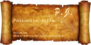Petrovits Jella névjegykártya